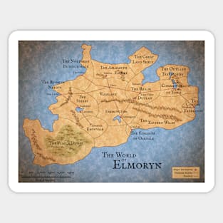Elmoryn's Map - The Kinless Trilogy fantasy book series Sticker